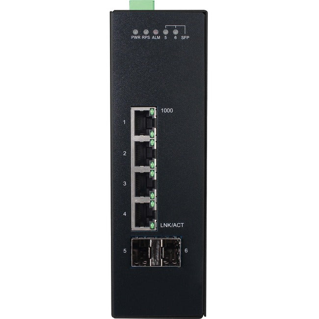 Tripp Lite by Eaton 4-Port Lite Managed Industrial Gigabit Ethernet Switch - 10/100/1000 Mbps, 2 GbE SFP Slots, -10Â&deg; to 60Â&deg;C, DIN Mount - TAA Compliant - NGI-S04C2