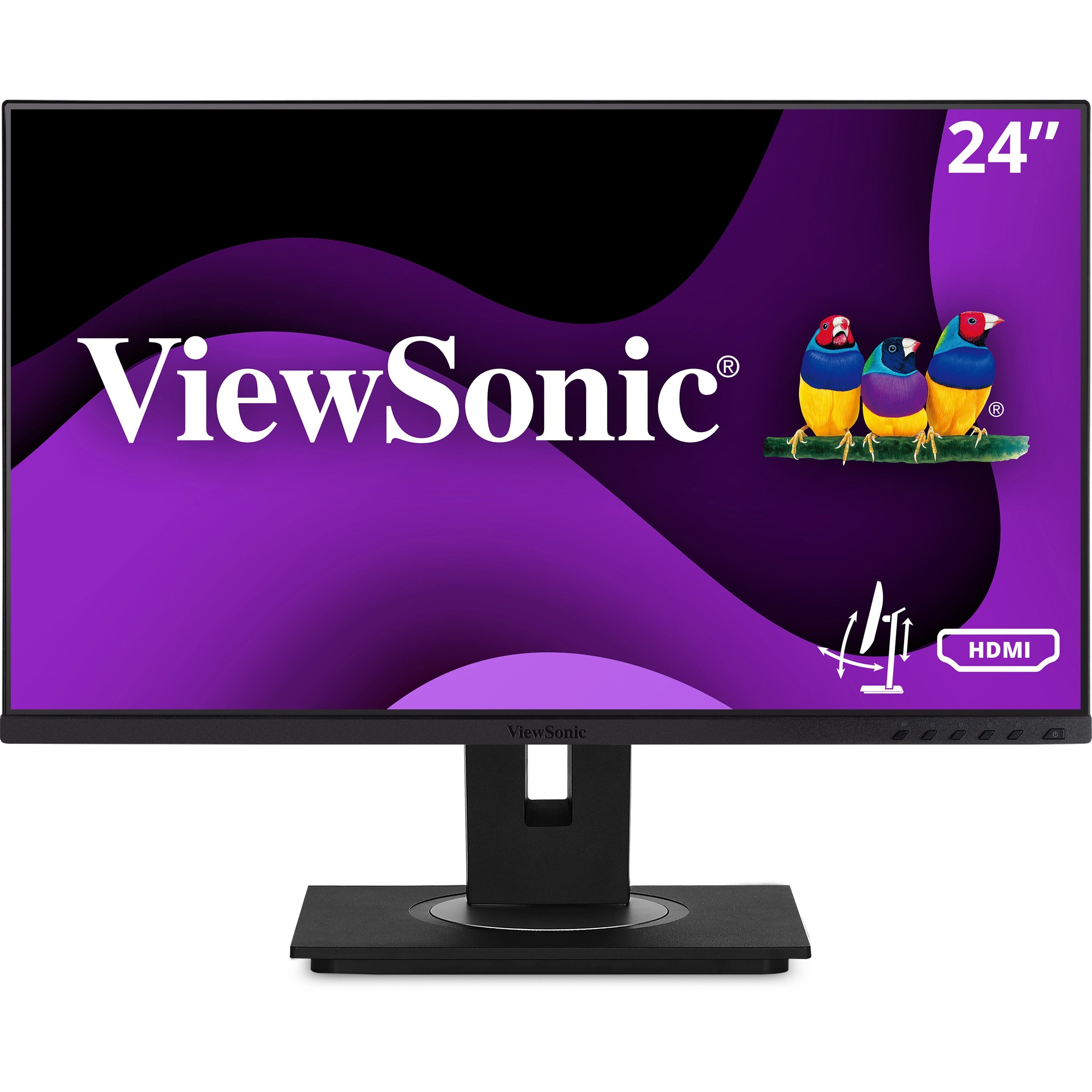 ViewSonic VG2448A 24 Inch IPS 1080p Ergonomic Monitor with Ultra-Thin Bezels, HDMI, DisplayPort, USB, VGA, and 40 Degree Tilt for Home and Office - VG2448a