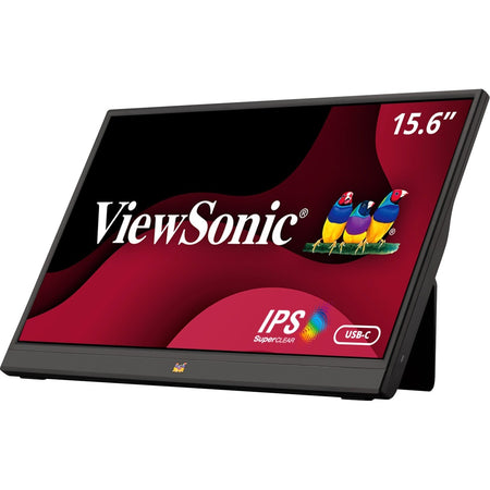 ViewSonic VA1655 15.6 Inch 1080p Portable IPS Monitor with Mobile Ergonomics, USB C, Mini HDMI and a Protective Case for Home and Office - VA1655