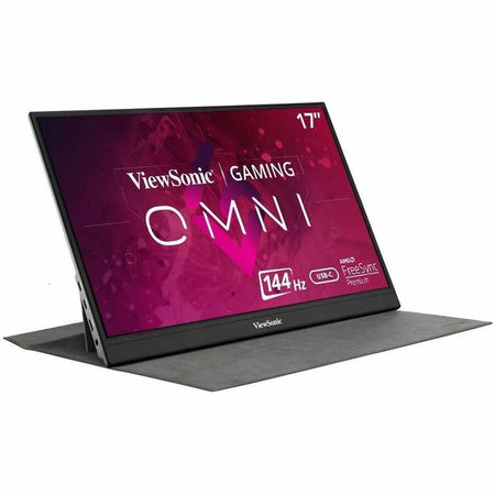 ViewSonic VX1755 17 Inch 1080p Portable IPS Gaming Monitor with 144Hz, AMD FreeSync Premium, 2 Way Powered 60W USB C, Mini HDMI, and Built in Stand with Smart Cover - VX1755