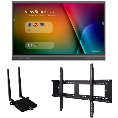 ViewSonic IFP6552-1C-E1 65 Inch 4K Ultra HD Interactive Flat Panel Display with Integrated Microphone, USB-C, Wireless AC Adapter, and Wall Mount - IFP6552-1C-E1