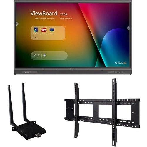 ViewSonic IFP7552-1C-E1 75 Inch 4K Ultra HD Interactive Flat Panel Display with Integrated Microphone, USB-C, Wireless AC Adapter, and Wall Mount - IFP7552-1C-E1