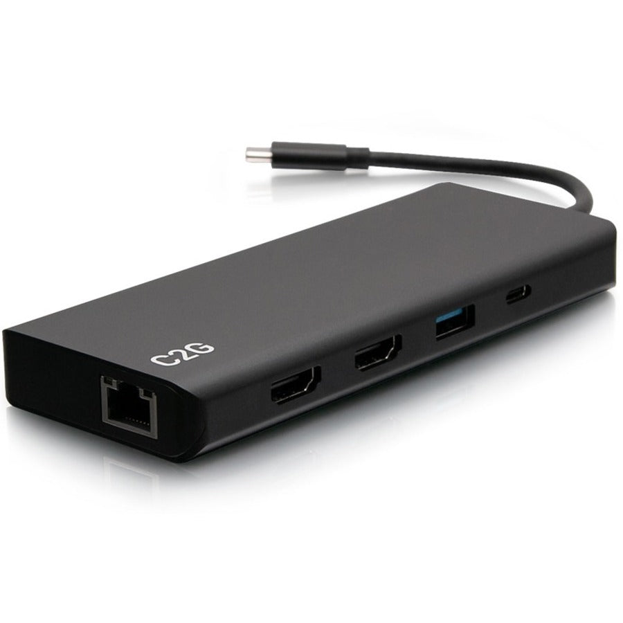 C2G USB C Docking Station - Dual Monitor Docking Station with 4K HDMI, USB, Ethernet, and AUX - Power Delivery up to 60W - C2G54488