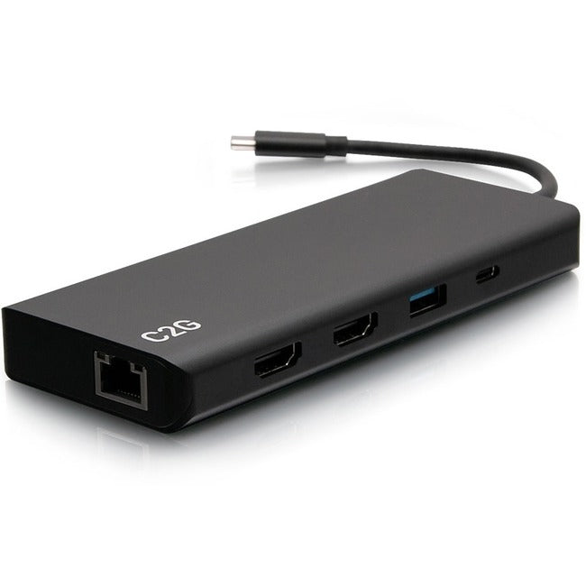 C2G USB C Docking Station - Dual Monitor Docking Station with HDMI, USB, Ethernet and USB C - Power Delivery up to 60W - C2G54487