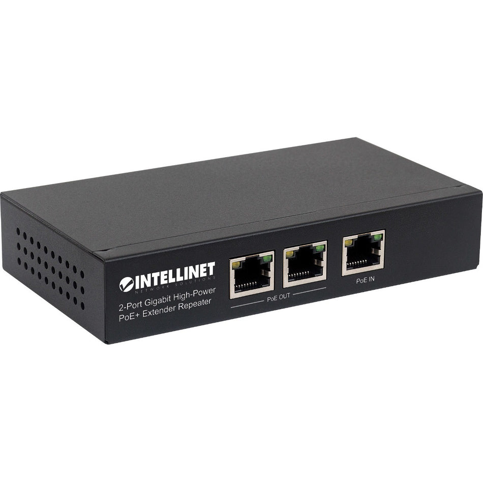 2-Port Gigabit High-Power PoE+ Extender Repeater, IEEE 802.3at/af Power over Ethernet (PoE+/PoE), metal - 561266