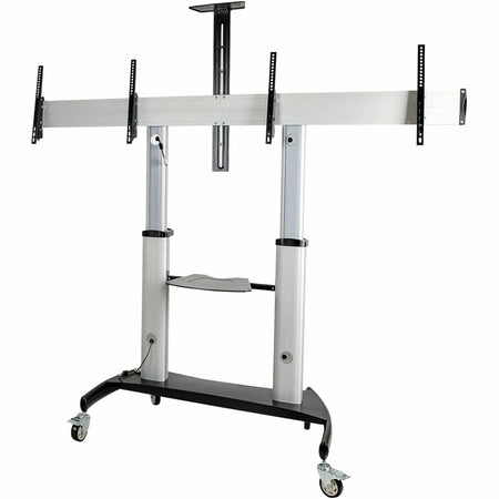 StarTech.com Dual TV Cart, 60in VESA TVs up to 50kg/110lb each, Height Adjustable Mobile Display Mount/Cart, Rolling TV Cart on Wheels - STNDMTVDUO