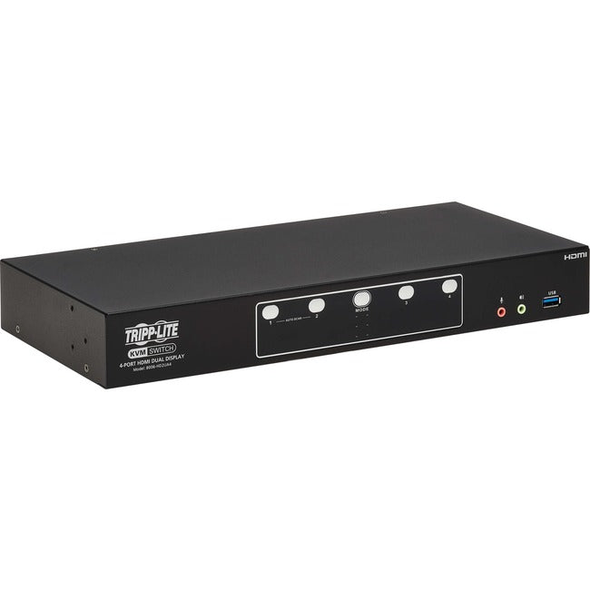 Tripp Lite by Eaton 4-Port HDMI Dual-Display KVM Switch - 4K 60 Hz, USB 3.2 Gen 1, HDCP 2.2, USB Sharing - B006-HD2UA4