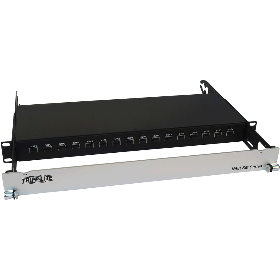 Eaton Tripp Lite Series Spine-Leaf MPO Panel with Key-Up to Key-Up MTP/MPO Adapter - 12F MTP/MPO-PC M/M, 8F OM4 Multimode, 16 x 16 Ports, 1U - N48LSM-16X16