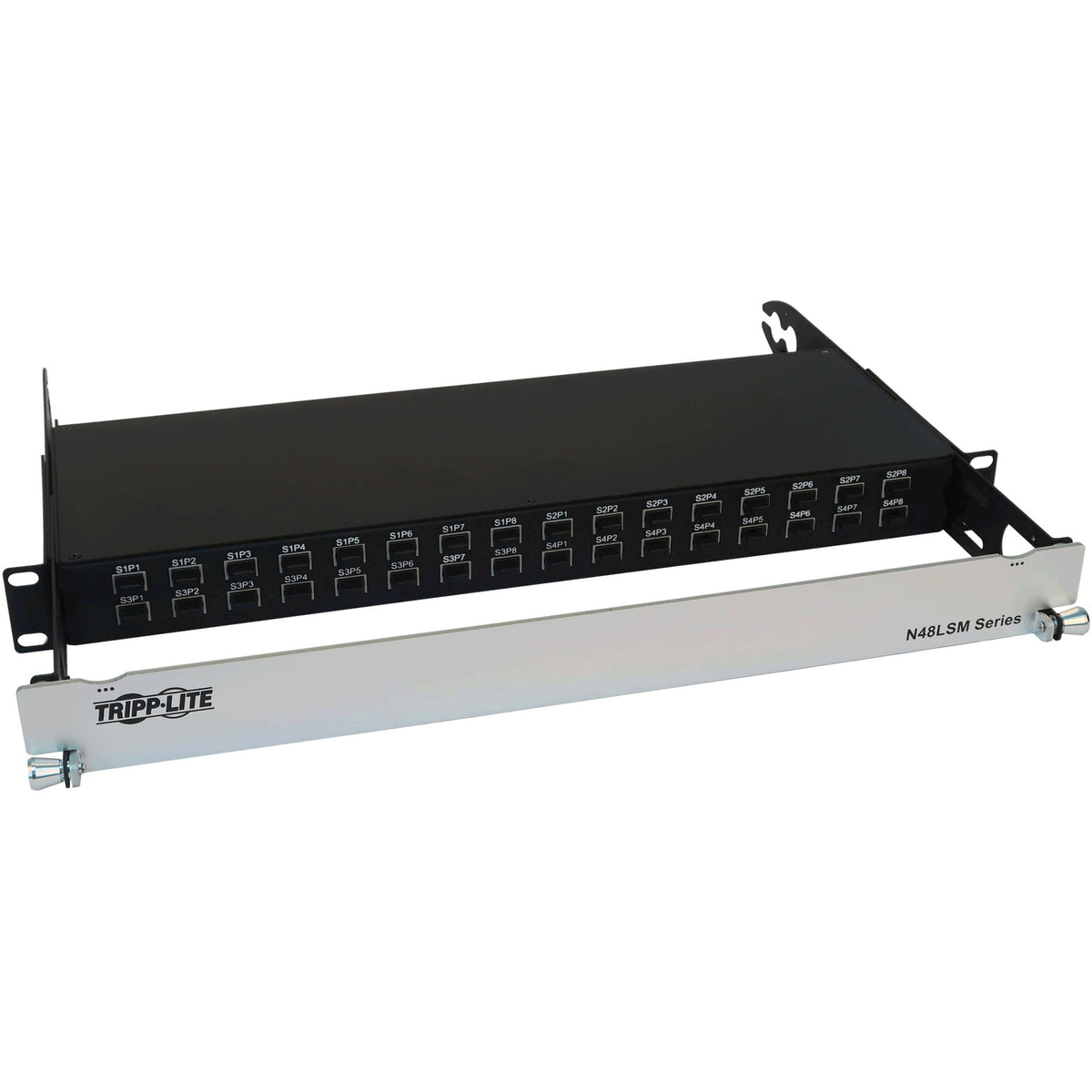 Eaton Tripp Lite Series Spine-Leaf MPO Panel with Key-Up to Key-Up MTP/MPO Adapter - 12F MTP/MPO-PC M/M, 8F OM4 Multimode, 32 x 32 Ports, 1U - N48LSM-32X32