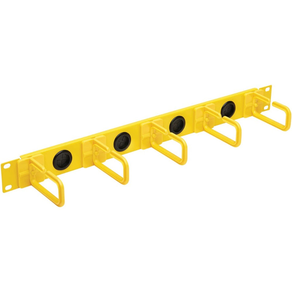 Tripp Lite by Eaton Horizontal Cable Manager - Flexible Rings, Yellow, 1U - SRCABLERING1UFC