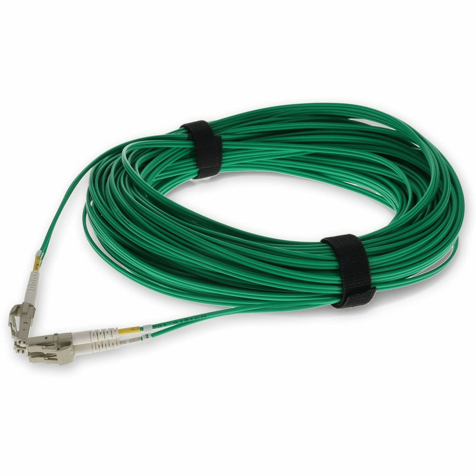 AddOn 30m LC to LC Green OM4 Duplex OFNR (Riser-Rated) Fiber Patch Cable - ADD-LC-LC-30M5OM4-GN