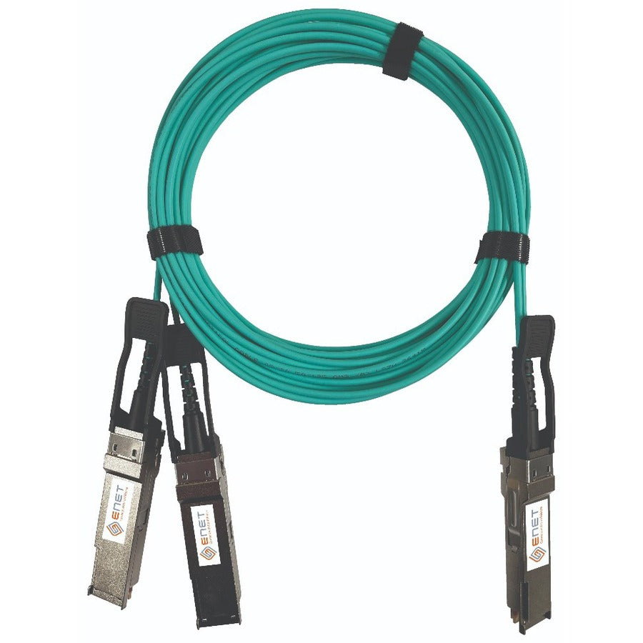 ENET Mellanox Compatible MFS1S50-H005E TAA Compliant Functionally Identical 200GBASE-AOC QSFP56 to 2x 100G QSFP56 InfiniBand HDR Active Optical Cable 850nm LSZH OM3 5m - MFS1S50-H005E-ENC