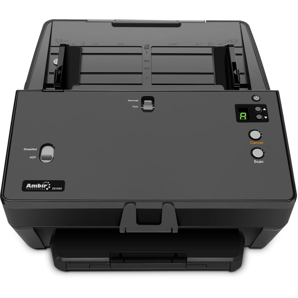 Ambir nScan 1060 multi-page high speed scanner - supports document, card, passport - 60ppm - duplex-color/B&W/greyscale - TWAIN - USB 3.0 - Black - DS1060-AS