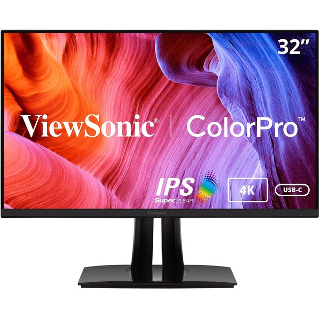 ViewSonic VP3256-4K 32 Inch Premium IPS 4K Ergonomic Monitor with Ultra-Thin Bezels, Color Accuracy, Pantone Validated, HDMI, DisplayPort and USB C for Professional Home and Office - VP3256-4K