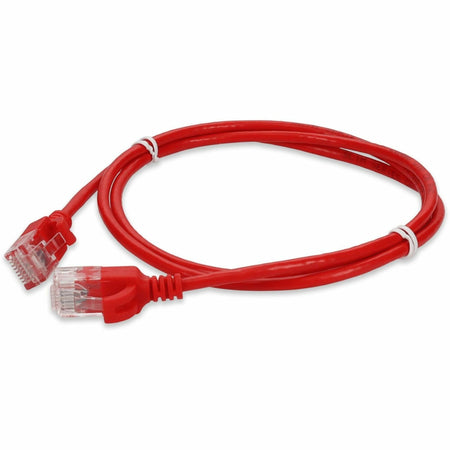 AddOn 4ft Red CAT 6A Slim PVC Ethernet Cable Snagless Clear-Claw RJ-45 M/M - ADD-4FSLCAT6A-RD