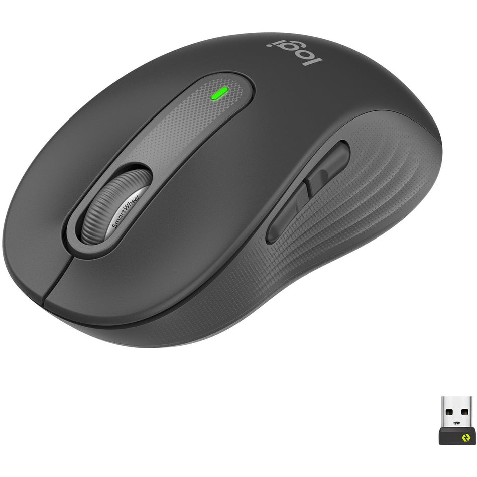 Logitech Signature M650 Wireless Mouse - For Small to Medium Sized Hands, 2-Year Battery, Silent Clicks, Customizable Side Buttons, Bluetooth, Multi-Device Compatibility (Graphite) - 910-006250