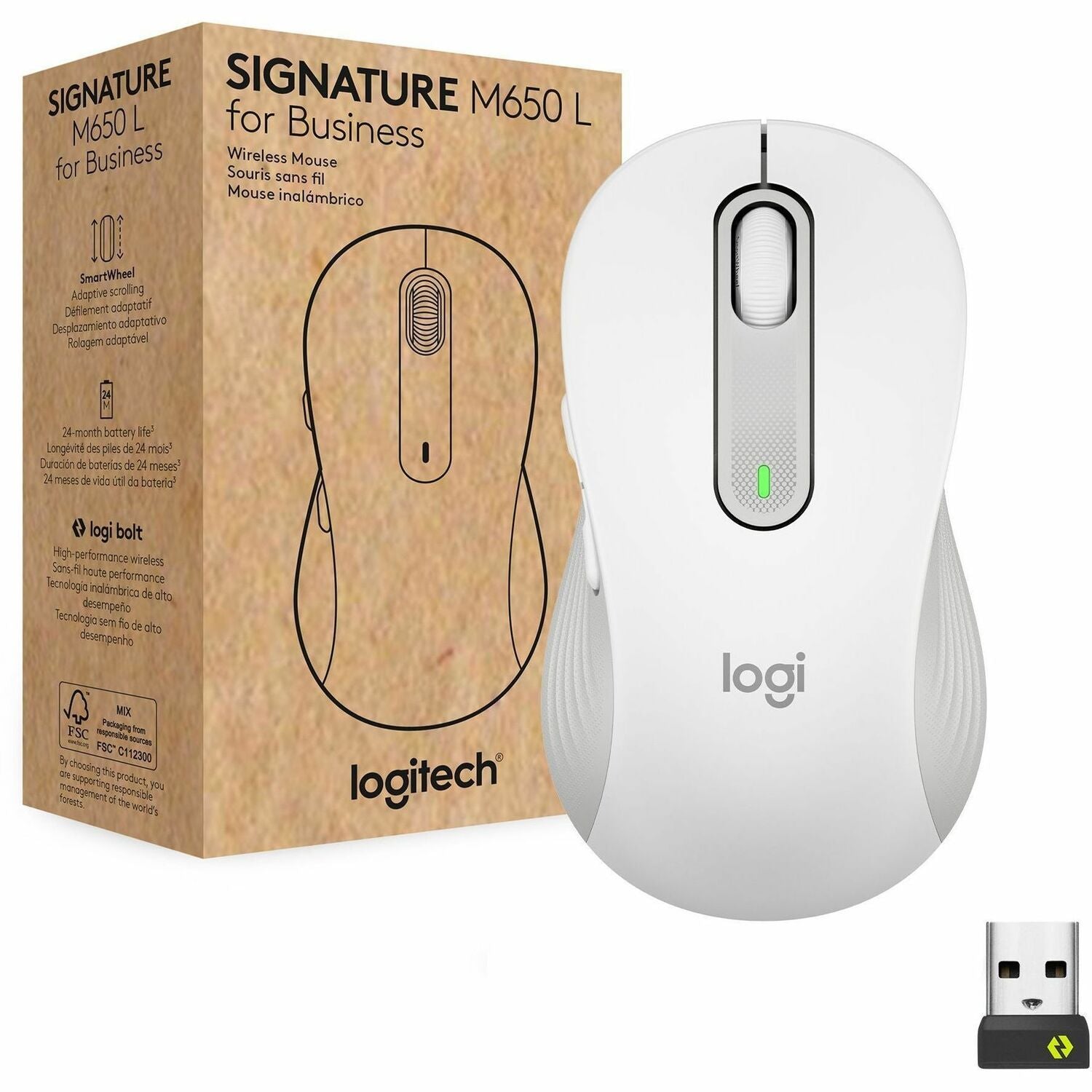 Logitech Signature M650 L for Business (Off-White) - Brown Box - 910-006347