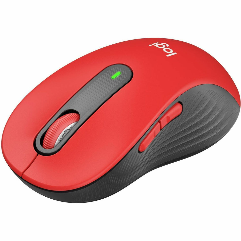Logitech Signature M650 L Full Size Wireless Mouse - For Large Sized Hands, 2-Year Battery, Silent Clicks, Bluetooth, Red - 910-006358