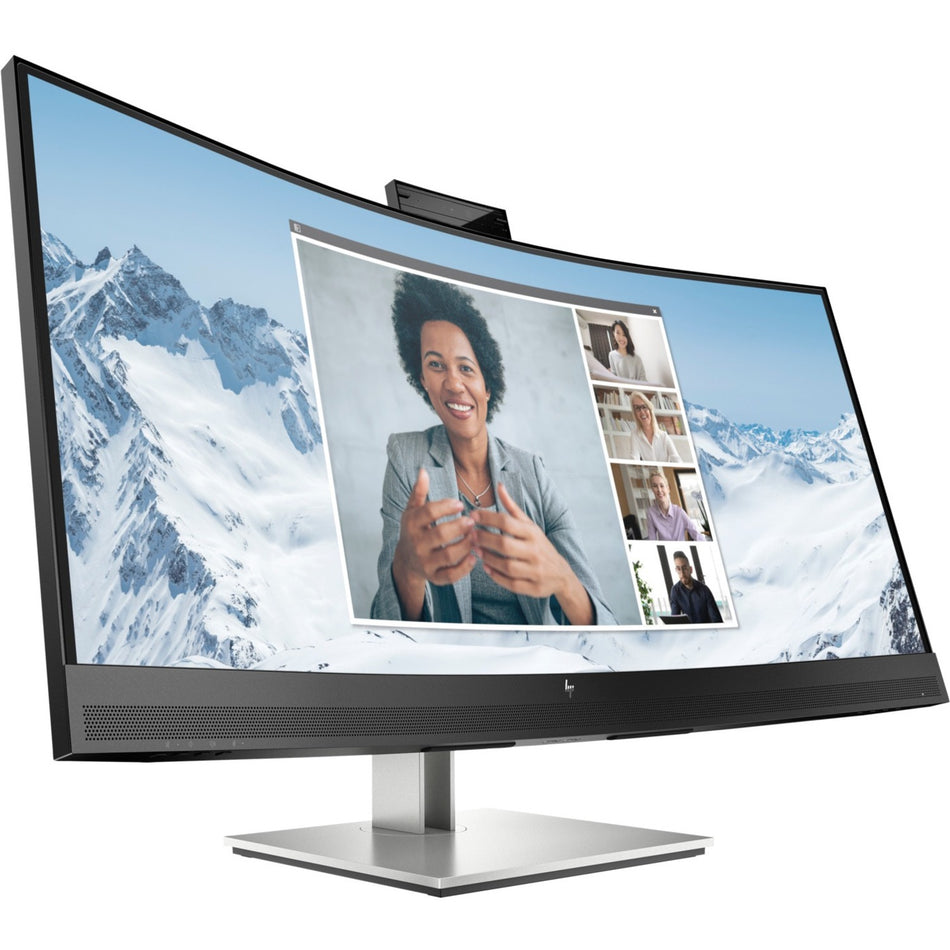 HP E34m G4 34" Class Webcam WQHD Curved Screen LCD Monitor - 21:9 - Black - 40Z26AA#ABA