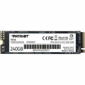 Patriot Memory P310 240 GB Solid State Drive - M.2 2280 Internal - PCI Express NVMe (PCI Express 3.0 x4) - P310P240GM28