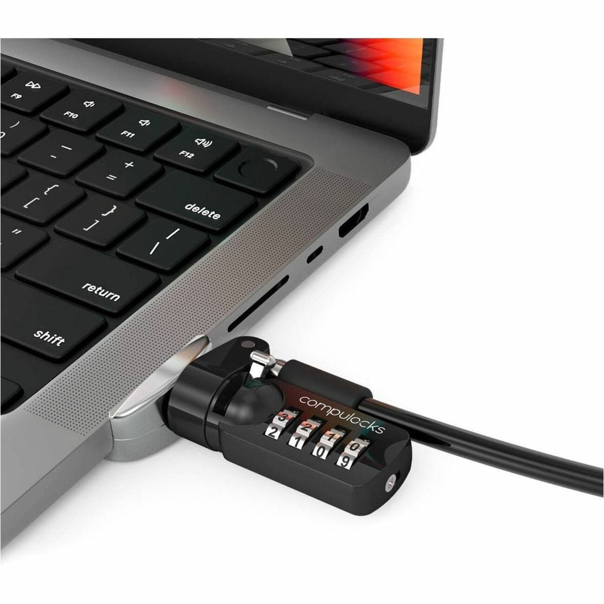 Compulocks Ledge Adapter for MacBook Pro 14-inch (M1/M2/M3/M4/M5) with Combination Cable Lock - MBPR14LDG01CL