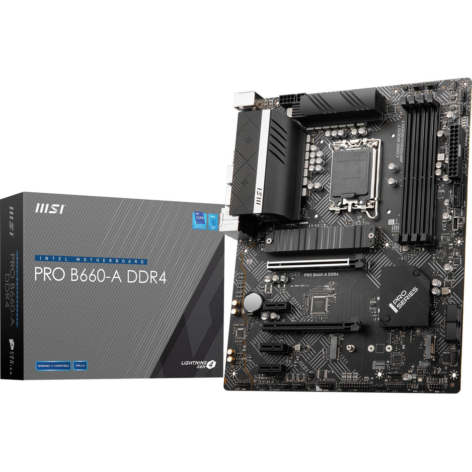 MSI B660-A DDR4 Desktop Motherboard - Intel B660 Chipset - Socket LGA-1700 - Intel Optane Memory Ready - ATX - PROB660ADDR4