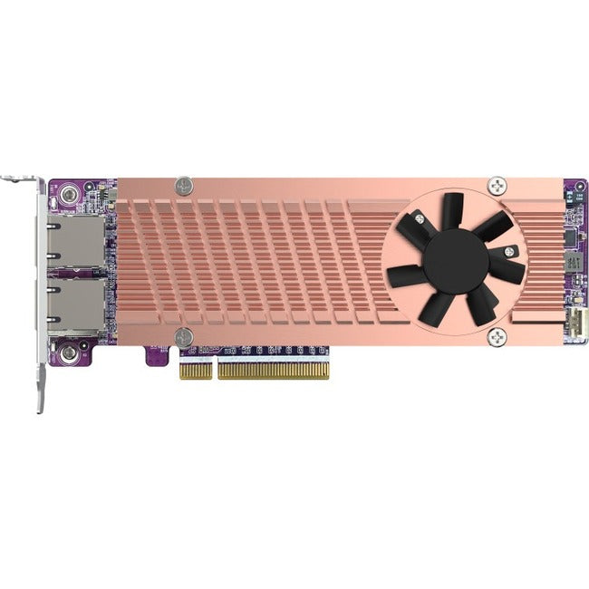 QNAP Dual M.2 2280 PCI Express 4.0 NVMe SSD & Dual-port 10GbE Expansion Card - QM2-2P410G2T