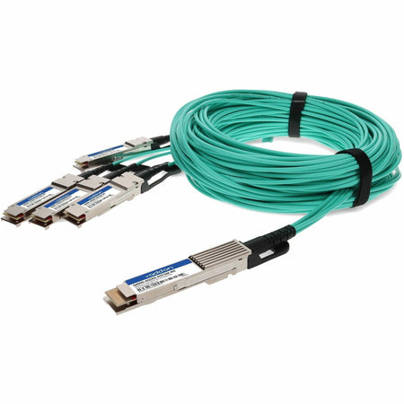 AddOn MSA and TAA Compliant 400GBase-AOC QSFP-DD to 4xQSFP56 PAM-4 Active Optical Cable (850nm, MMF, 5m) CMIS 3.0 - Q400G-4Q56G-AOC5M-AO