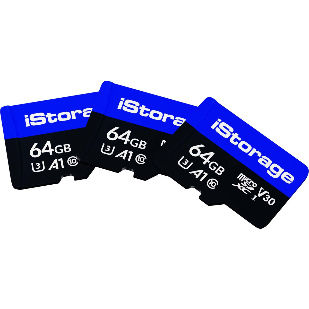 3 PACK iStorage microSD Card 64GB | Encrypt data stored on iStorage microSD Cards using datAshur SD USB flash drive | Compatible with datAshur SD drives only - IS-MSD-3-64