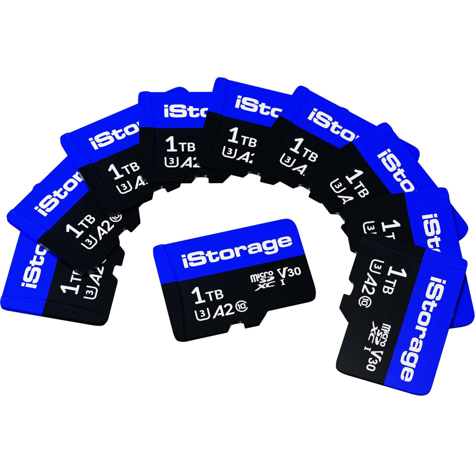 10 PACK iStorage microSD Card 1TB | Encrypt data stored on iStorage microSD Cards using datAshur SD USB flash drive | Compatible with datAshur SD drives only - IS-MSD-10-1000