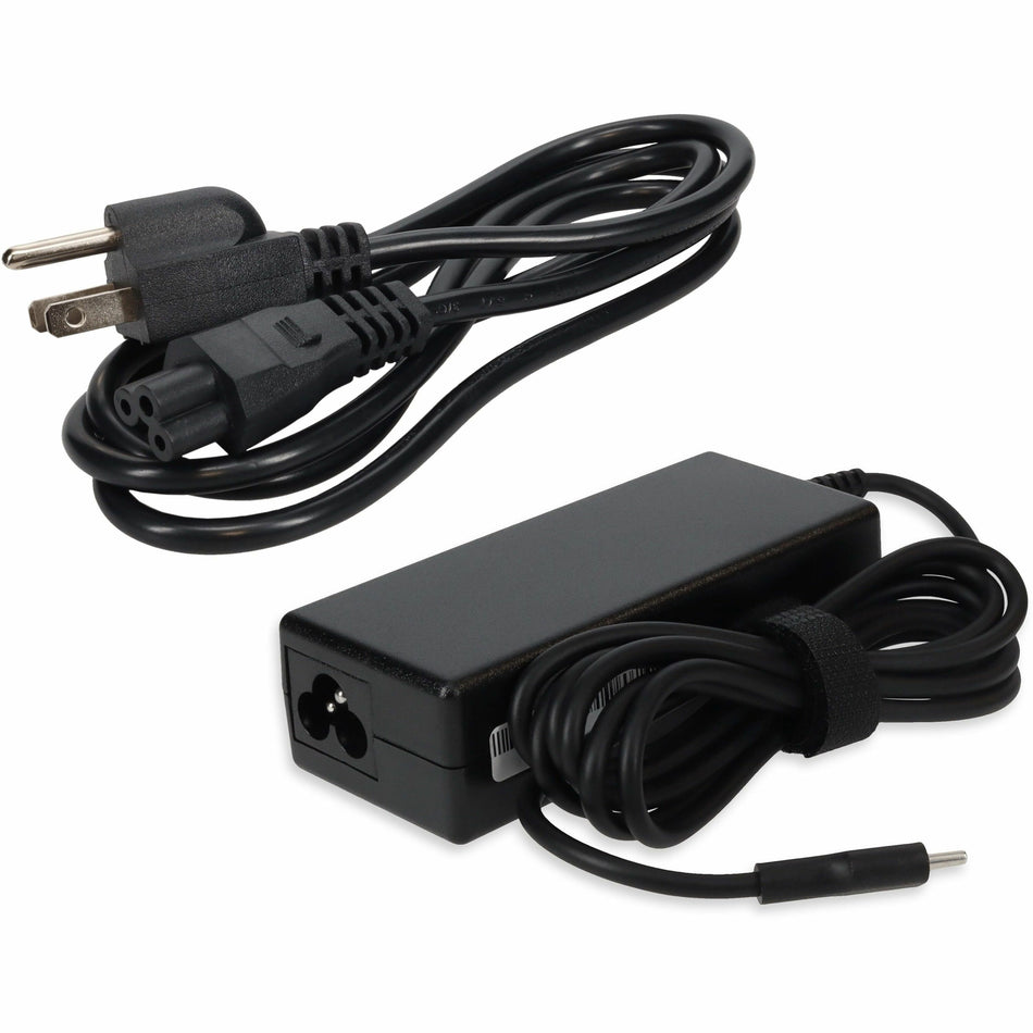 AddOn HP 1P3K6UTABA Compatible 65W 20V at 3.25A USB-C Laptop Power Adapter and Cable - 1P3K6UT#ABA-AA