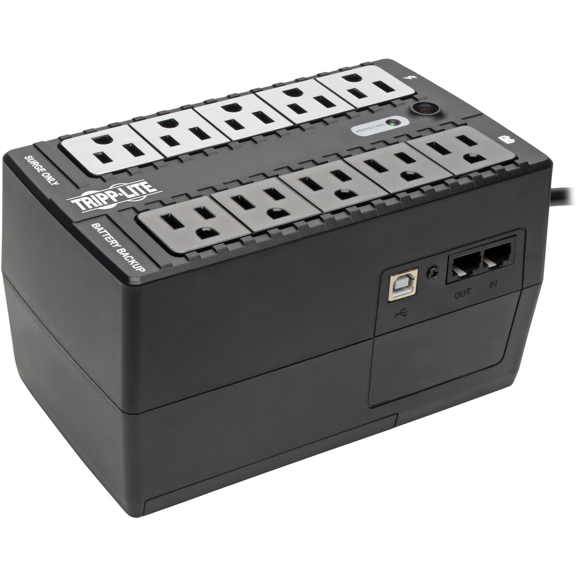 Tripp Lite by Eaton UPS 550VA 300W Standby UPS - 10 NEMA 5-15R Outlets 120V 50/60 Hz USB 5-15P Plug Desktop/Wall Mount - INTERNET550U