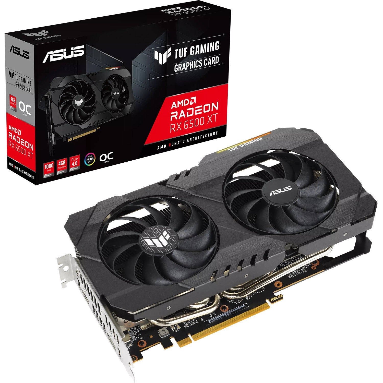 TUF AMD Radeon RX 6500 XT Graphic Card - 4 GB GDDR6 - TUF-RX6500XT-O4G-GAMING