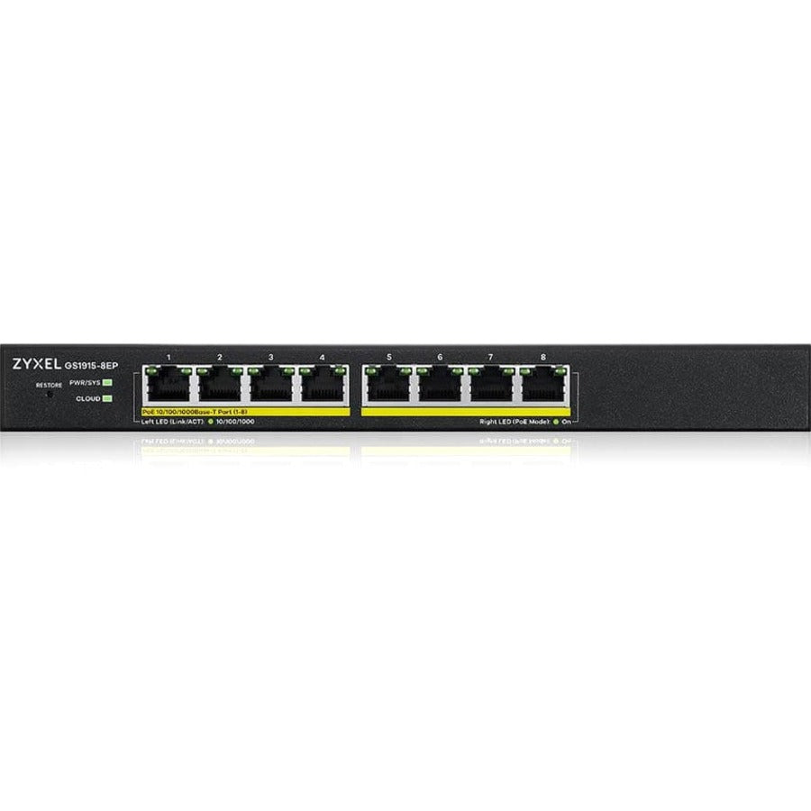 ZYXEL 8-port GbE Smart Managed PoE Switch - GS1915-8EP