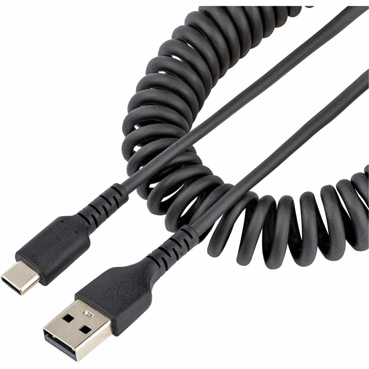 StarTech.com 20in (50cm) USB A to C Charging Cable, Coiled Heavy Duty USB 2.0 A to Type-C, Durable Fast Charge & Sync USB-C Cable, Black - R2ACC-50C-USB-CABLE