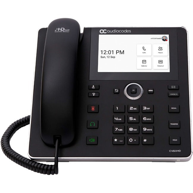 AudioCodes C450HD IP Phone - Corded - Corded - Wall Mountable - Black - IPC450HDEG