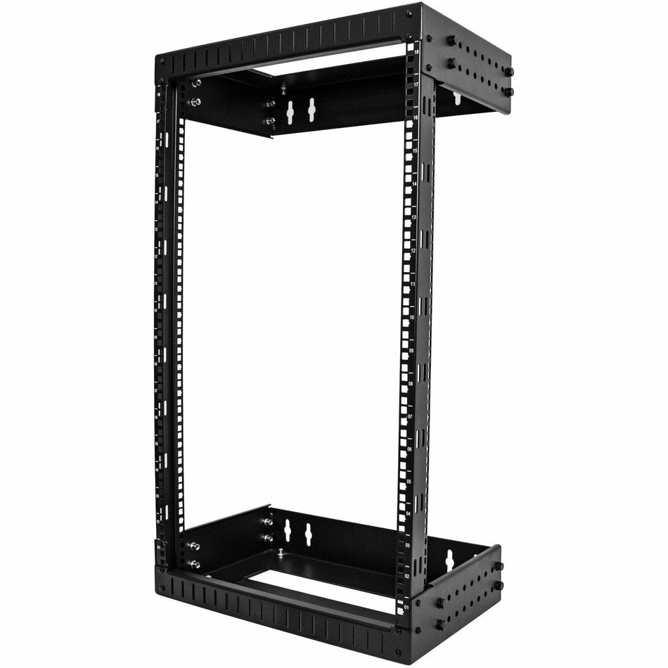 StarTech.com 2-Post 18U Heavy-Duty Wall Mount Network Rack, 19" Open Frame Server Rack with Adjustable Depth, Data Rack for IT Equipment~ - RACK-18U-20-WALL-OA