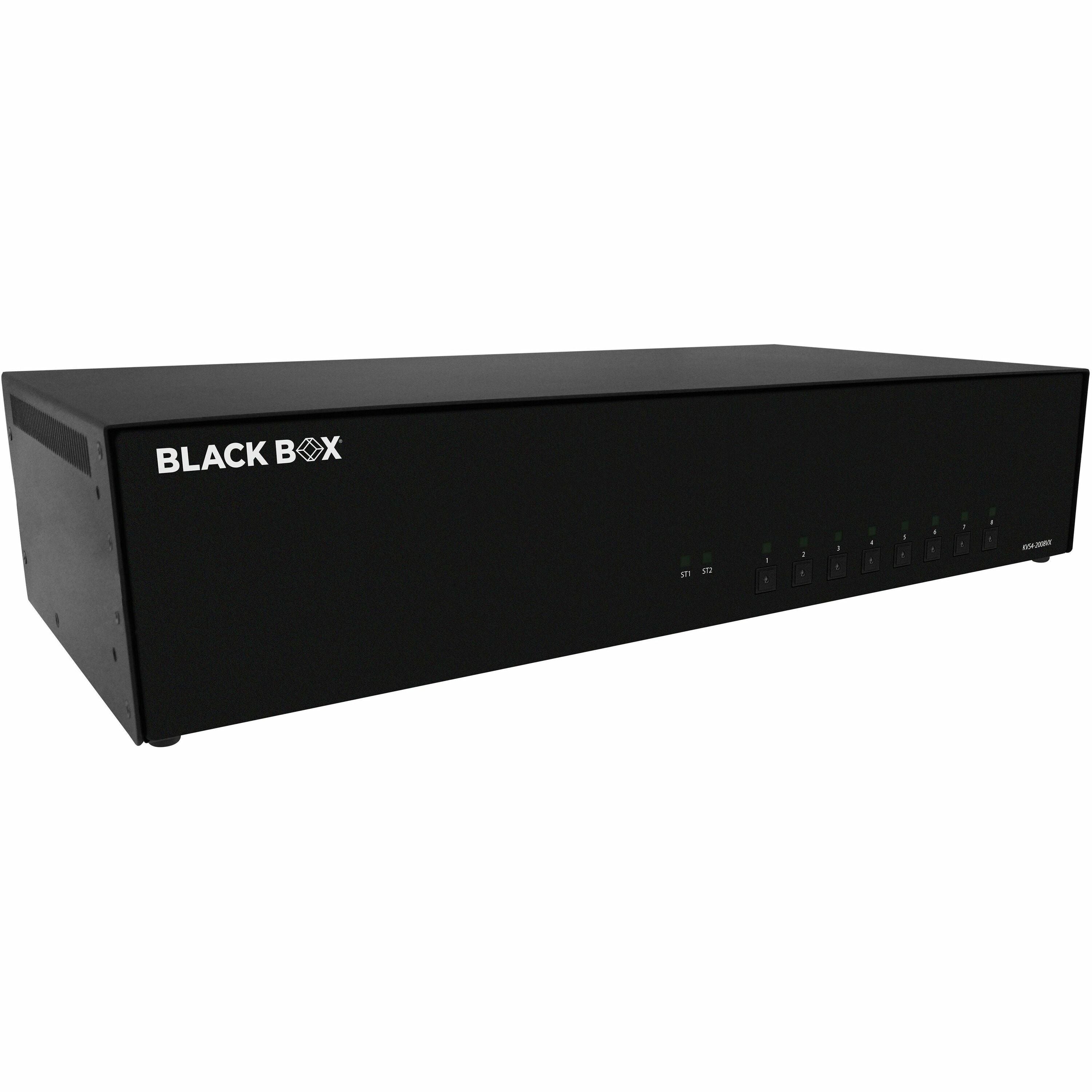Black Box KVM Switch, NIAP 4.0 Certified - 8-Port, Dual-Monitor, DisplayPort, CAC - KVS4-2008VX