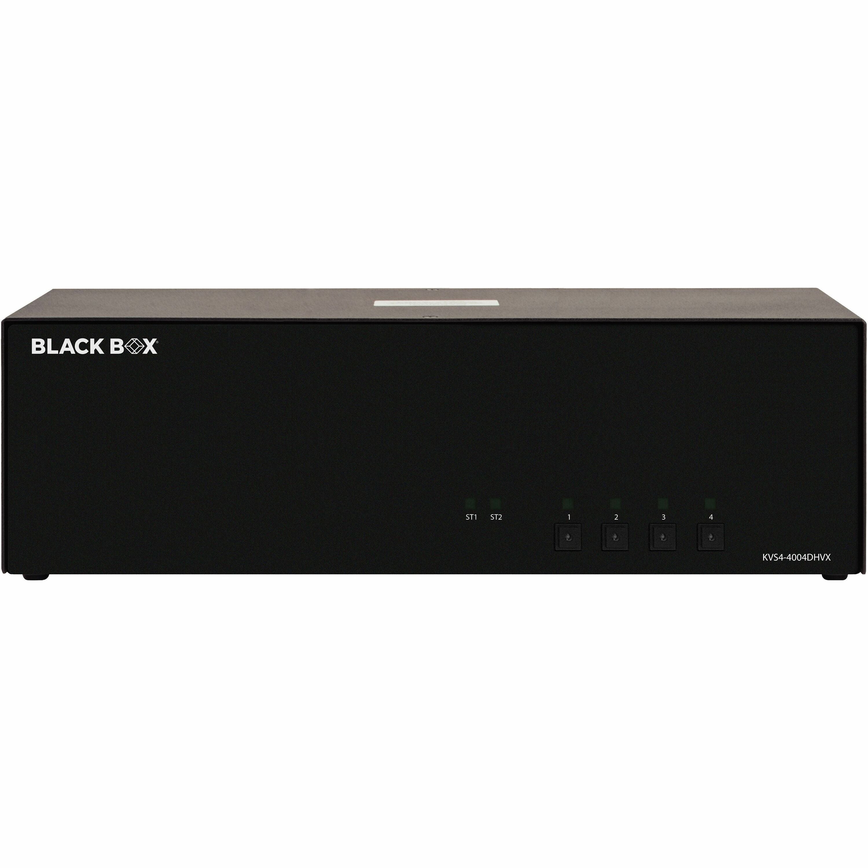 Black Box KVM Switch, NIAP 4.0 Certified - 4-Port, Quad-Monitor, DVI, HDMI, DisplayPort, CAC - KVS4-4004DHVX