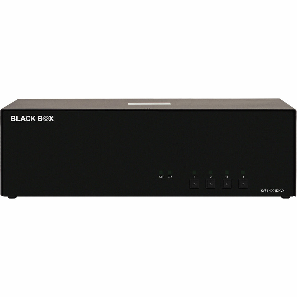 Black Box KVM Switch, NIAP 4.0 Certified - 4-Port, Quad-Monitor, DVI, HDMI, DisplayPort, CAC - KVS4-4004DHVX