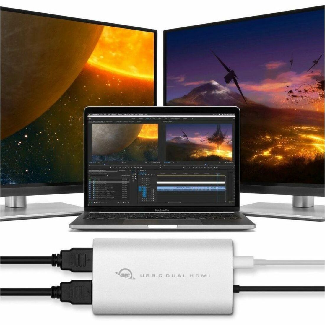 OWC USB-C to Dual HDMI 4K Adapter With DisplayLink - OWCCADPDL2HDMI