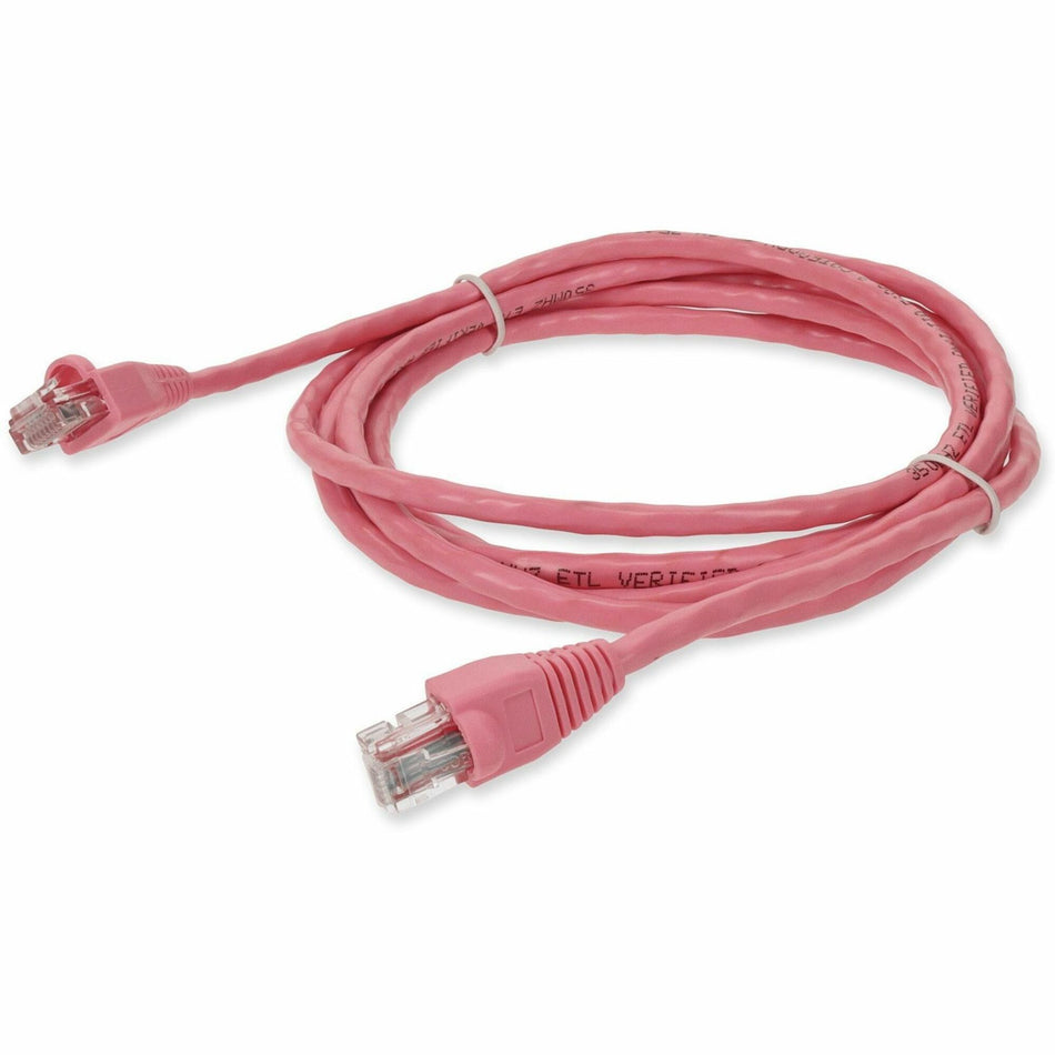 AddOn 10ft Pink CAT 5E PVC Ethernet Cable Snagless Bubble Boot RJ-45 M/M - ADD-10FCAT5E-PK
