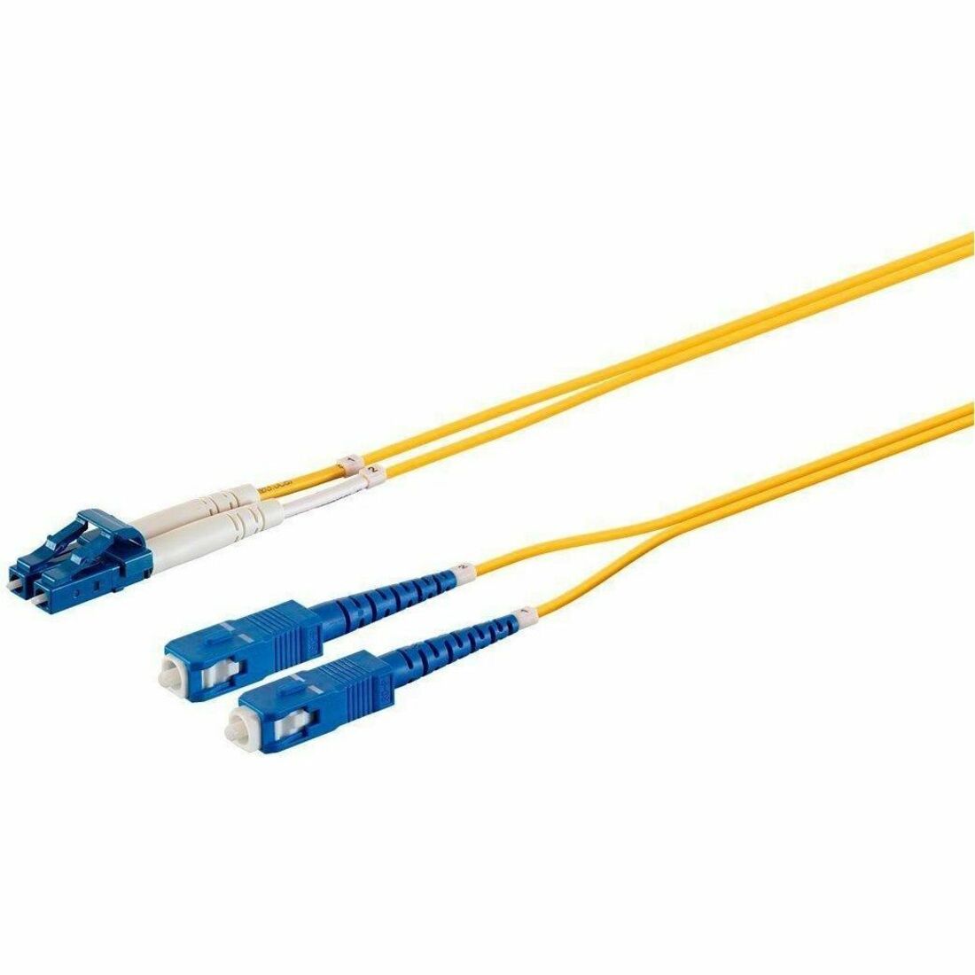 Monoprice Single-Mode Fiber Optic Cable - LC-SC UL 2mm 9/125 OFNR Duplex Yellow 3m - 38471