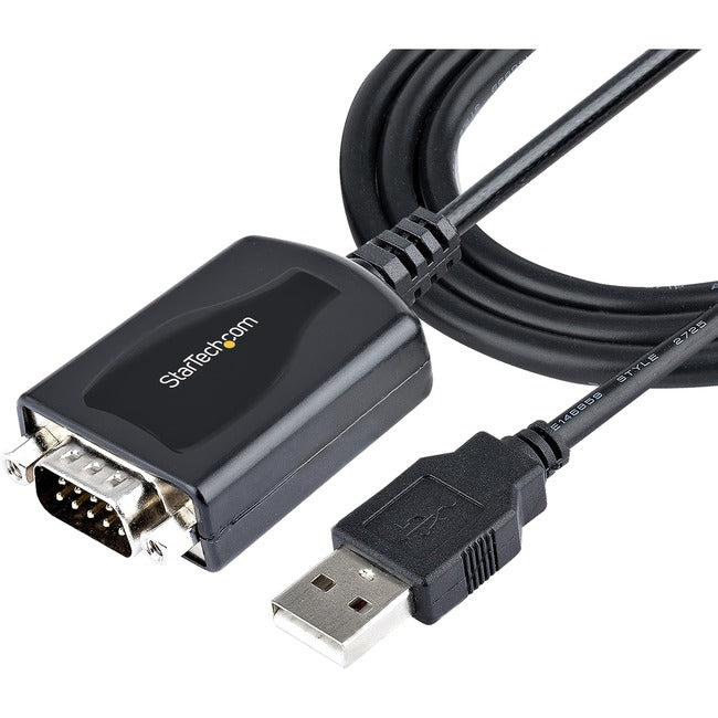 StarTech.com 3ft (1m) USB to Serial Cable with COM Port Retention, DB9 Male RS232 to USB Converter, USB to Serial Adapter, Prolific IC - 1P3FPC-USB-SERIAL