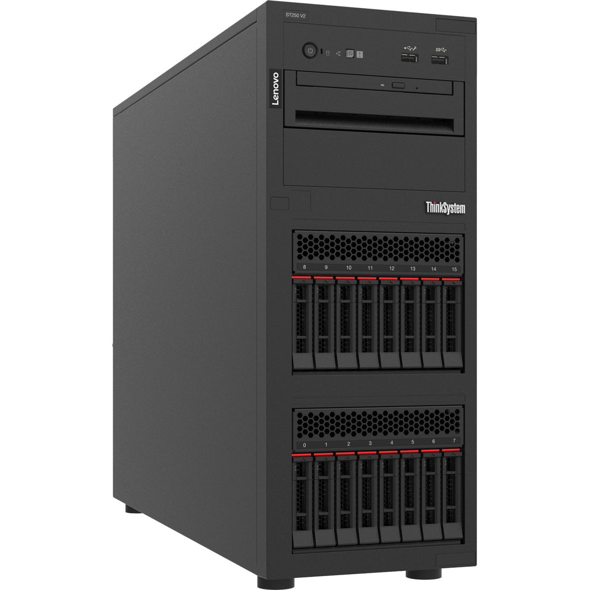 Lenovo ThinkSystem ST250 V2 7D8FA013NA Tower Server - 1 x Intel Xeon E-2378 2.60 GHz - 16 GB RAM - Serial ATA/600 Controller - 7D8FA013NA