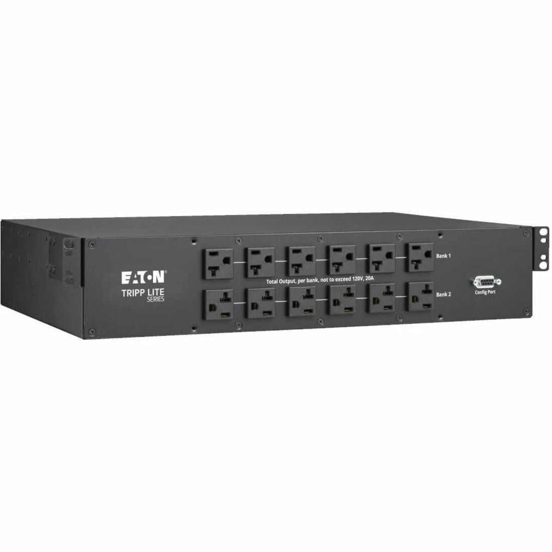 Eaton Tripp Lite Series 2.9kW 120V Single-Phase ATS/Monitored PDU - 24 5-15/20R & 1 L5-30R Outlets, Dual L5-30P Inputs, 10 ft. Cords, 2U, TAA - PDUMNH30AT2