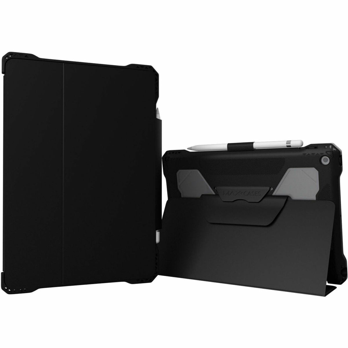 MAXCases Extreme Folio-X2 for iPad 9 (7/8) 10.2" (2021) (New Wipeable Material) (Black) - AP-EFX-IP9-BLK