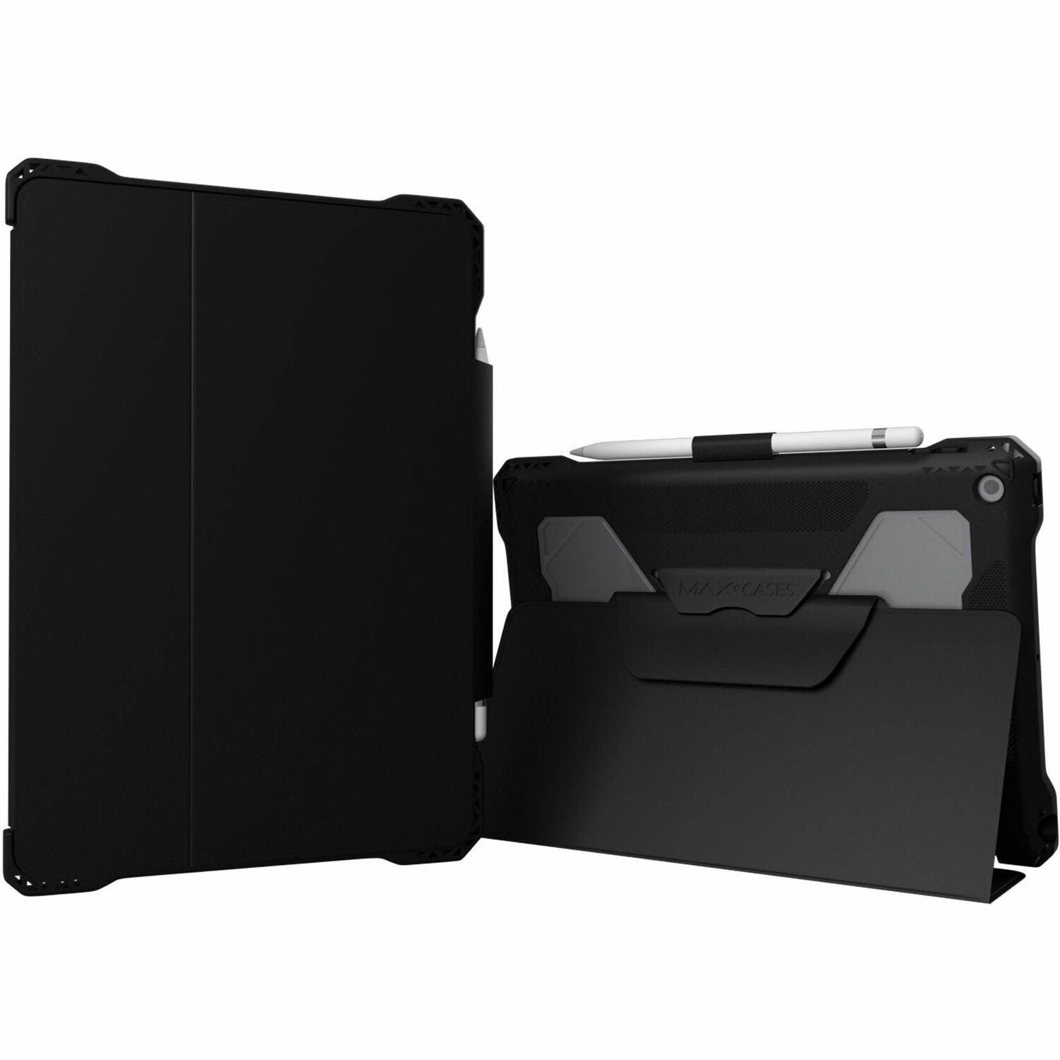 MAXCases Extreme Folio-X2 for iPad 9 (7/8) 10.2" (2021) (New Wipeable Material) (Black) - AP-EFX-IP9-BLK