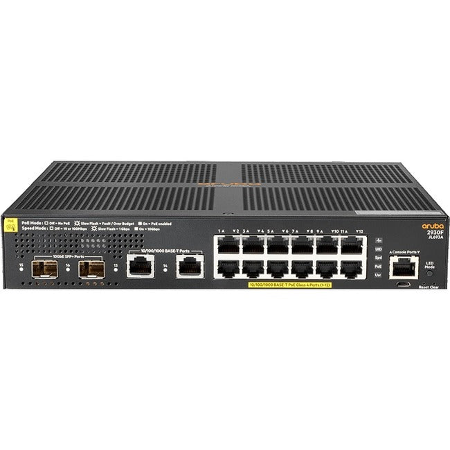 Aruba 2930F 12G PoE+ 2G/2SFP+ Switch - JL693A#ABG