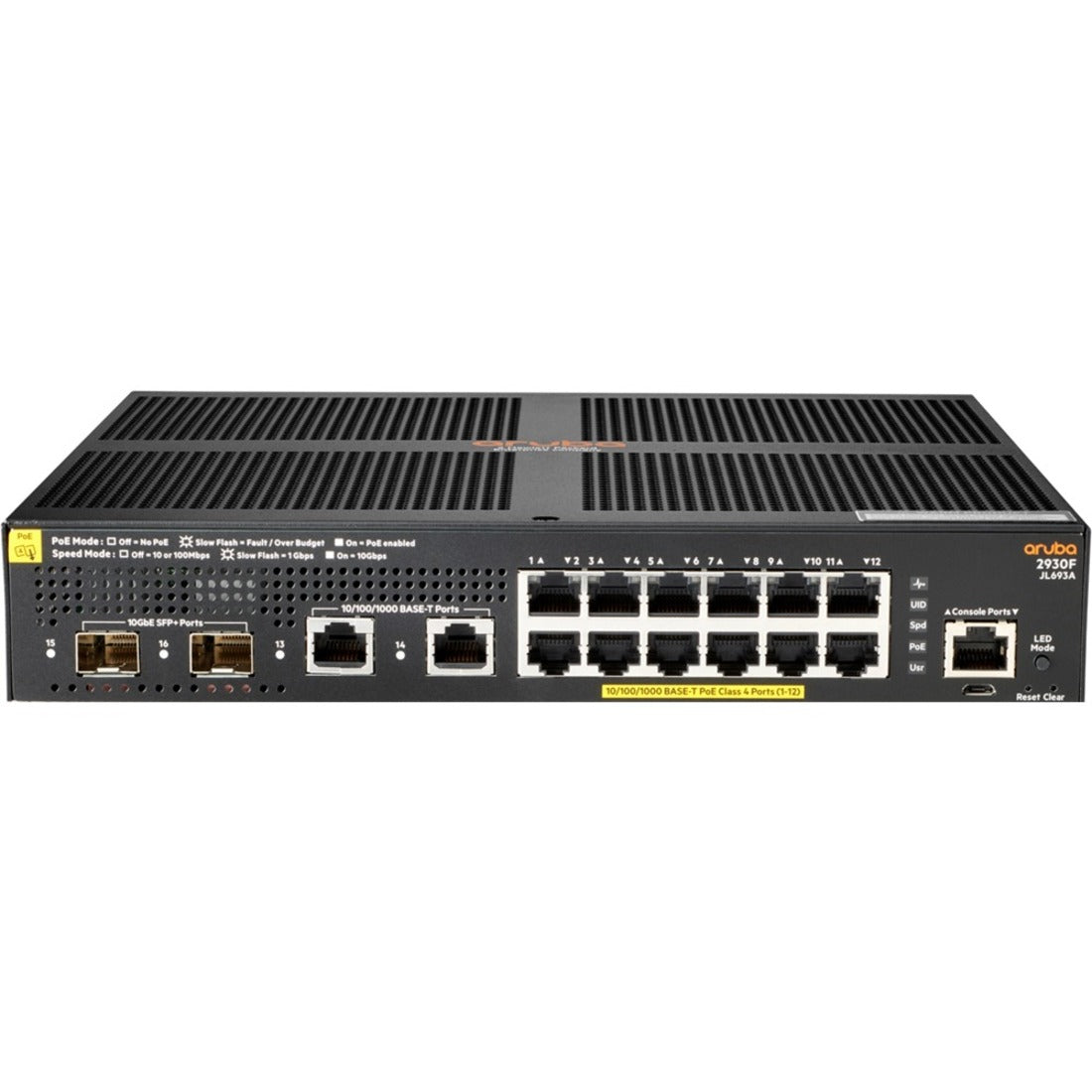 Aruba 2930F 12G PoE+ 2G/2SFP+ Switch - JL693A#AKM